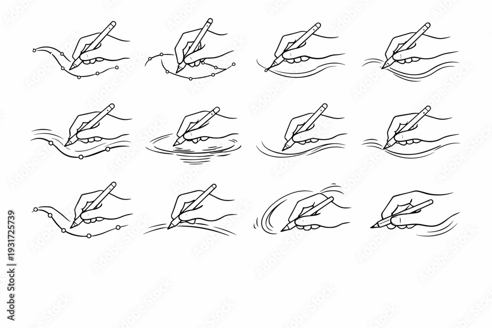 Fototapeta premium Motion image simple sweep generation icon reflective vector curve hand relaxed arc