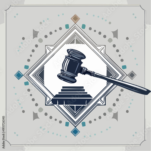A gavel on a stand, symbolizing justice, law, and legal proceedings in a courtroom setting
