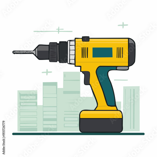 Cordless drill tool for construction and DIY projects, professional equipment