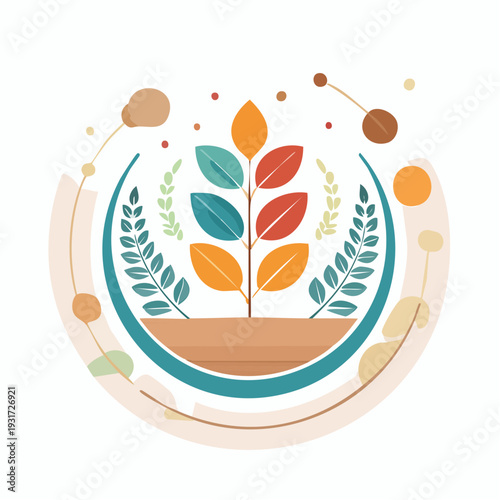 Vibrant Plant Growth Icon symbolizing nature, development, and flourishing