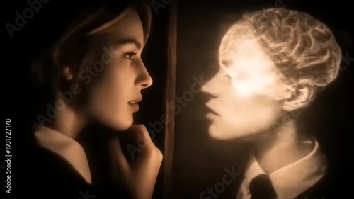 Human reflection: A conceptual video exploring the brain and self awareness through visual imagery with dark tones