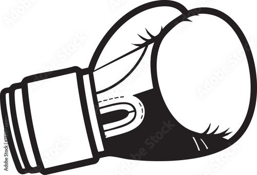 A pair of boxing gloves in a fighting stance, ready for a match, depicted in a simple illustration style