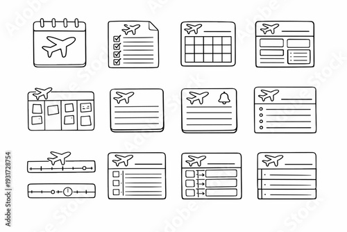 Page plane board card image simple grid task vector note generation icon