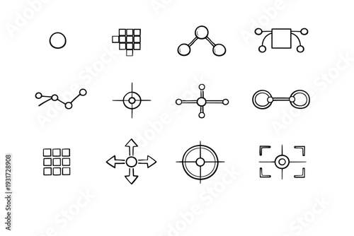 Generation icon origin unit point simple image node vector grid reference connection