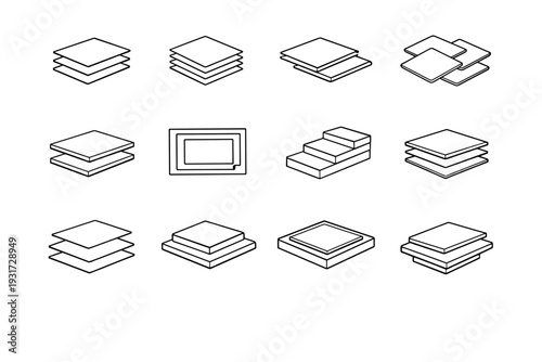 Image panels layered icon simple vector layers nested stack generation plates slabs