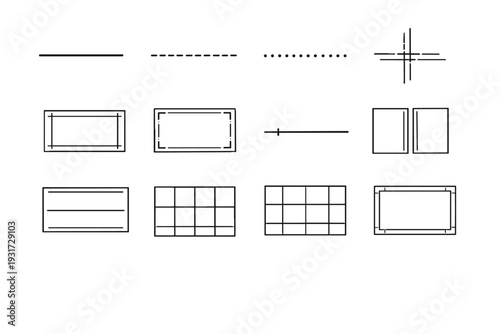 Frame baseline column vector separator image dotted simple layout generation canvas icon