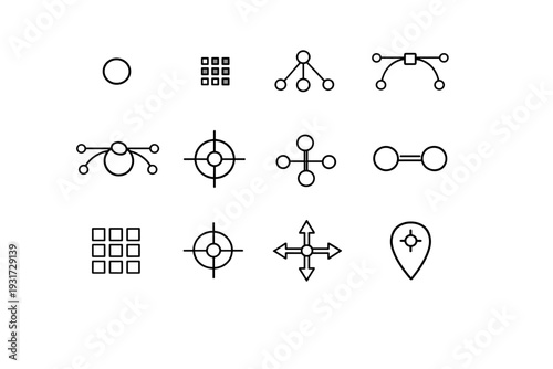 Icon simple node control vector generation pivot anchor pixel image grid junction