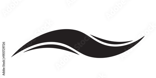 Minimal flat vector icon representing ocean tide, simple solid black silhouette, clean monochrome design, isolated on white background.