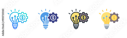 Business Innovation Icon Set Vector Collection Isolated In Black And White