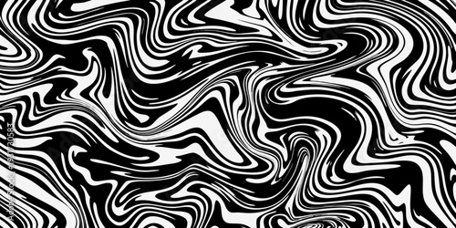 Abstract swirling pattern of black and white lines creating a fluid effect
