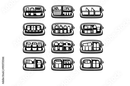 Area modern brush vector tidy concept practical detail silhouette collection icon