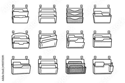 Icon appearance accessory storage workspace balanced modern access file vector paperwork holder