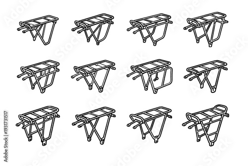 Material vector bike outline construction icon metal industrial icons durable alloy rack