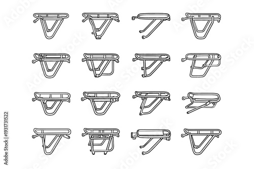 Visual industrial bike contours frame accessory rack icon vector thoughtful