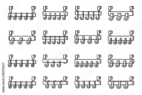 Over outline durable icon door household detail construction home hanging vector hook