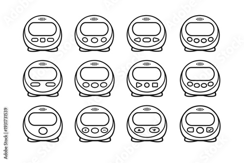 Stable digital speaker egg integrated base timing accessory vector kitchen icon timer