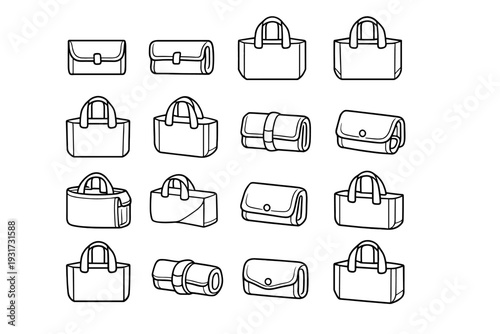 Surface vector bags bag flexible carry reusable icon clean foldable practical body