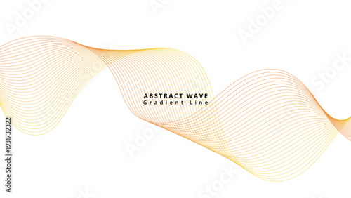 An abstract wave design with a gradient line on a white background