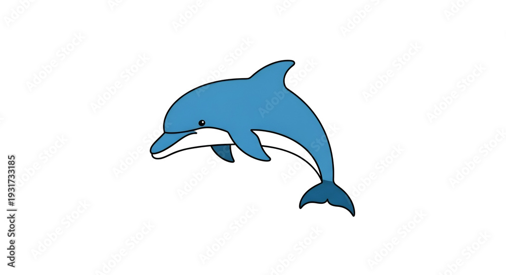 Fototapeta premium Pixelated Blue Dolphin Jumping Against a Black Background