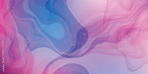 Abstract Fluid Swirls of Pink and Blue Hues.