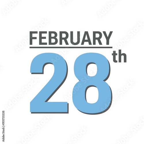 February twenty-eighth clear date illustration for planning significant annual events and personal reminders. This graphic aids in timely