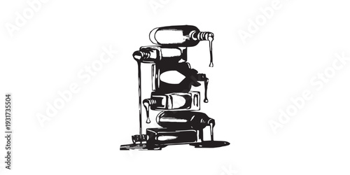 Stack of Vices Crushing Objects Symbolizing Pressure and Stress.