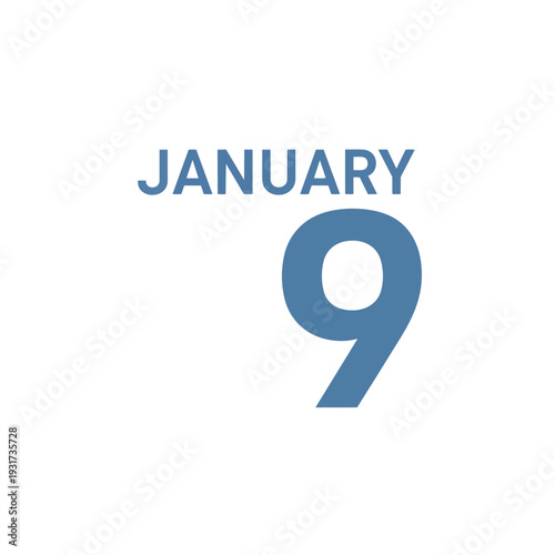 A precise graphical depiction of the ninth day of January for planning and temporal tracking purposes