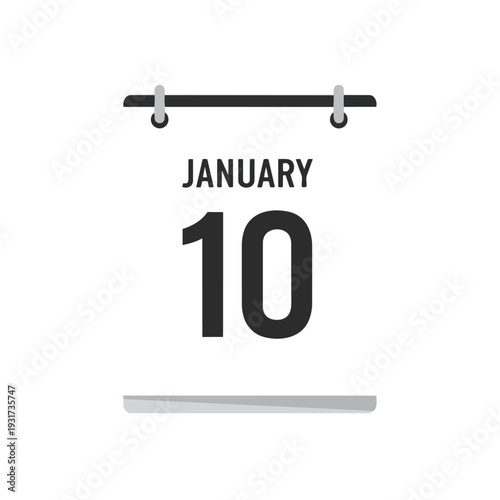 Clean calendar icon showing January 10th for daily planning and important event reminders