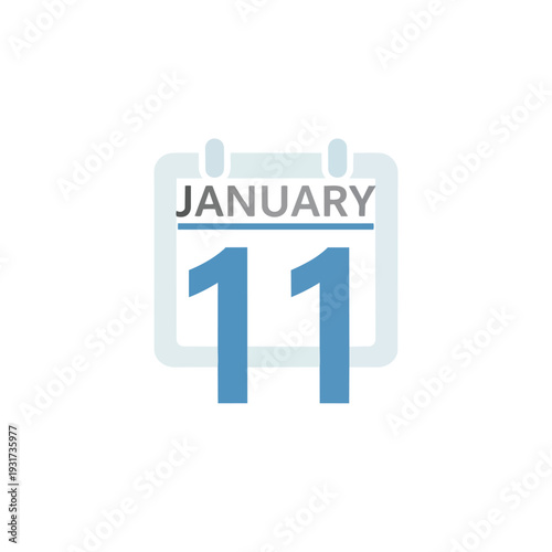 Minimal calendar icon showing January 11, symbolizing planning and key dates for events, appointments, and deadlines. This clear graphic supports