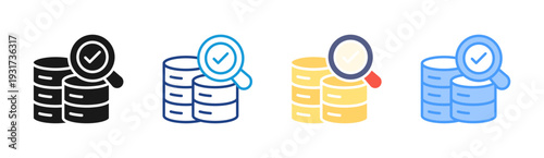 Revenue Audit icon set multiple style collection