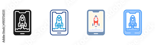 App Launch icon set multiple style collection