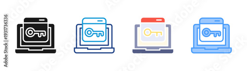 Secure Access icon set multiple style collection