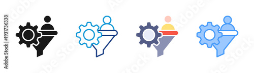 Optimization Idea icon set multiple style collection