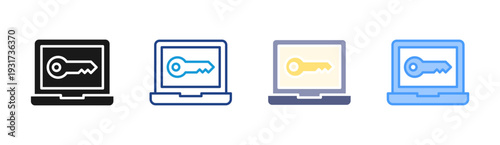 Secure Keyword icon set multiple style collection