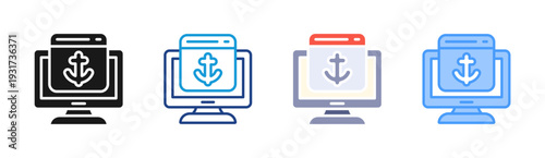 Authority Control icon set multiple style collection