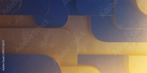 Abstract geometric shapes with gradient colors and soft shadows.