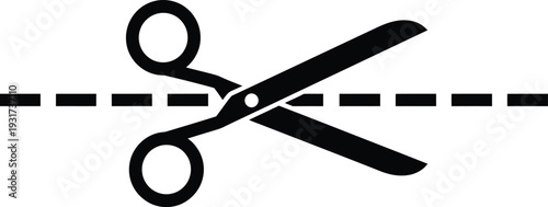 Cutting with scissors on dotted line