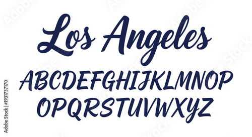 Φωτογραφία Elegant Los Angeles Script Font Hand Lettering Alphabet Typeface Calligraphy Vec