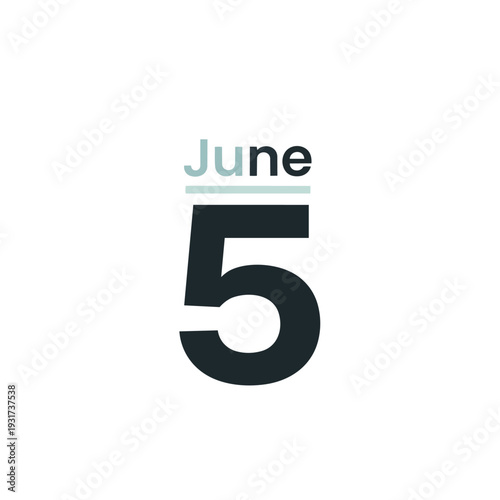 Clean and modern graphic illustration for June fifth a day emphasizing environmental awareness and global sustainability initiatives