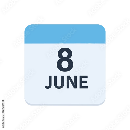 Modern digital calendar interface displaying June the eighth, highlighting significant dates, event scheduling, and timely reminders for daily