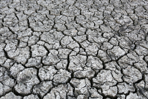 decrease in water levels and large-scale cracking of the soil as a result of drought, soil cracking as a result of drought,