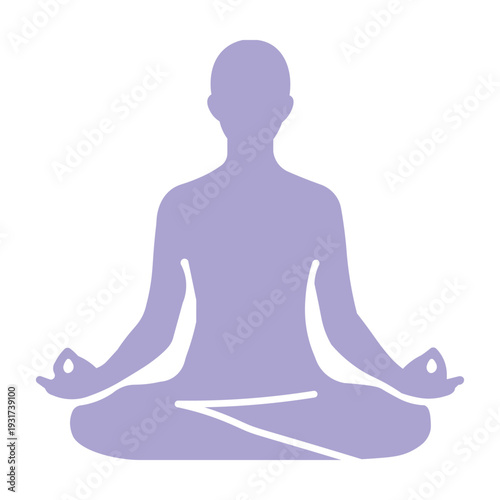 Silhouette of a person meditating in a lotus position with hands in Gyan Mudra