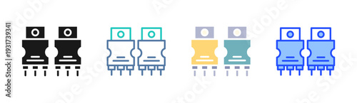 Electric Socket icon set multiple style collection