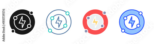 Power Core icon set multiple style collection