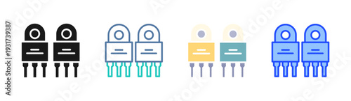 Power Socket icon set multiple style collection