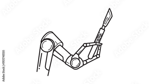 Robotic Prosthetic Arm and Surgical Manipulator, Medical Robotics Interface and Assistive Technology Illustration