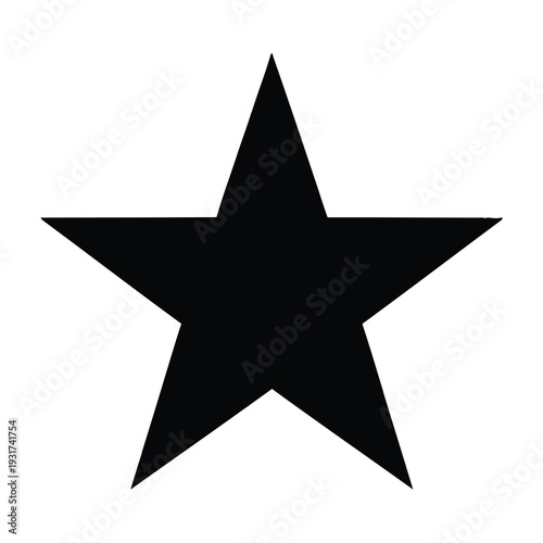 Black star shape isolated on white background with clean minimalist design