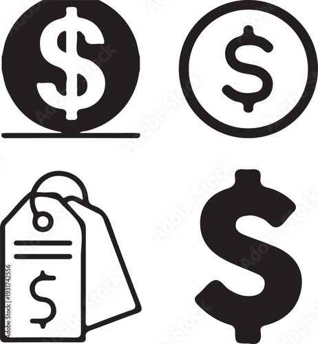 Dollar sign. Usd vector icon. Us dollar symbol.