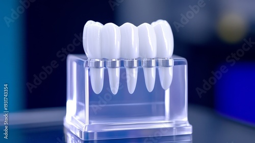 Wallpaper Mural A clear display of several well-designed dental prosthetics on a transparent stand Torontodigital.ca