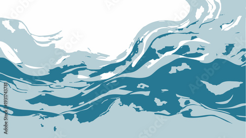 Vector Abyssal current. An artistic depiction of the sea, where cresting waves form an intricate play of movement and light. A true ocean narrative. 